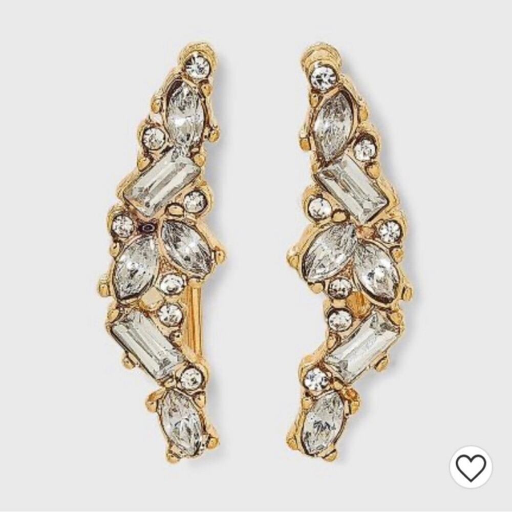 SUGARFIX by Baublebar: Gold Crystal Cluster Wrap Around Earrings